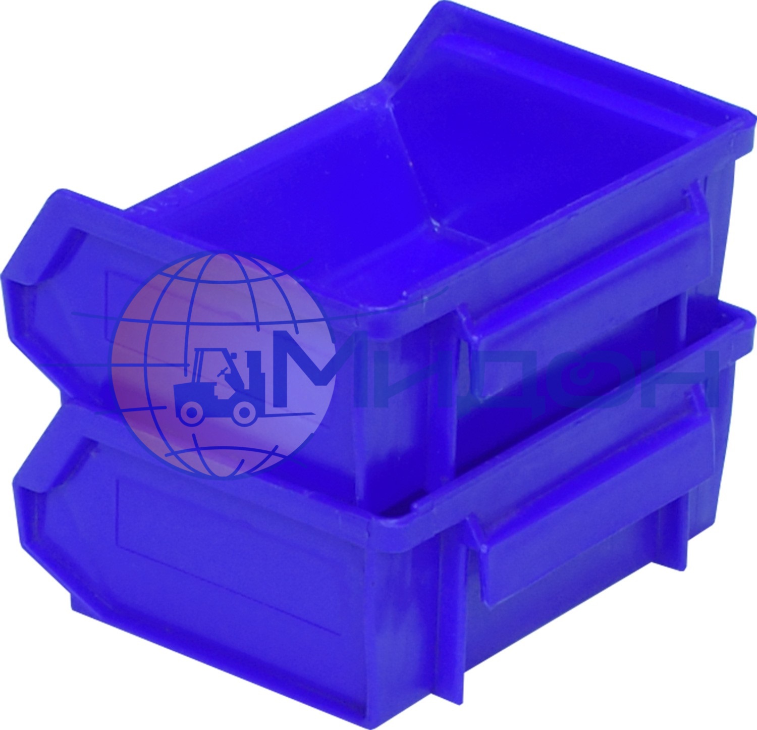 Лоток пластиковый 7924 для склада синий, сплошной 96 х 105 х 45