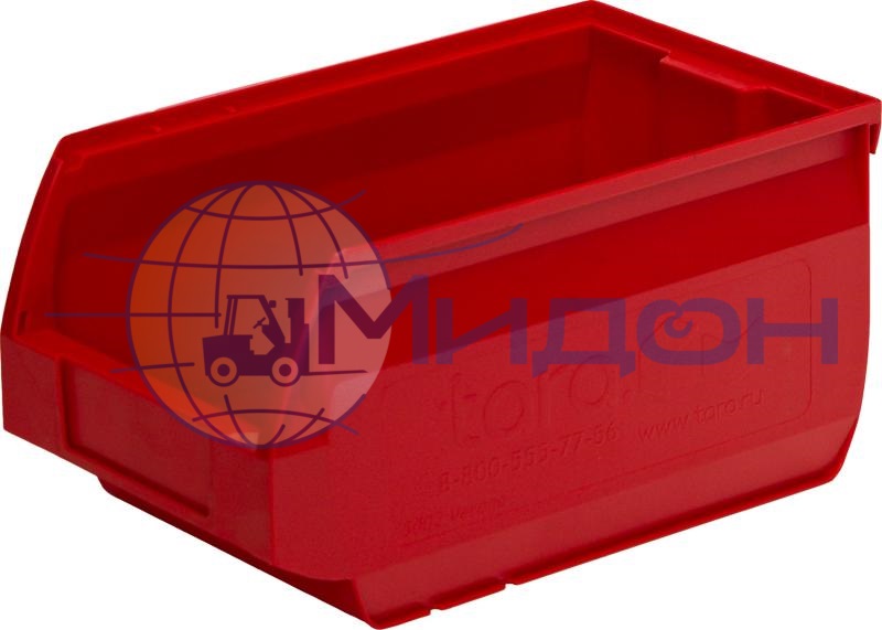 Лоток пластиковый для склада ITALIA Verona 5002, красный, сплошной 250 х 150 х 130