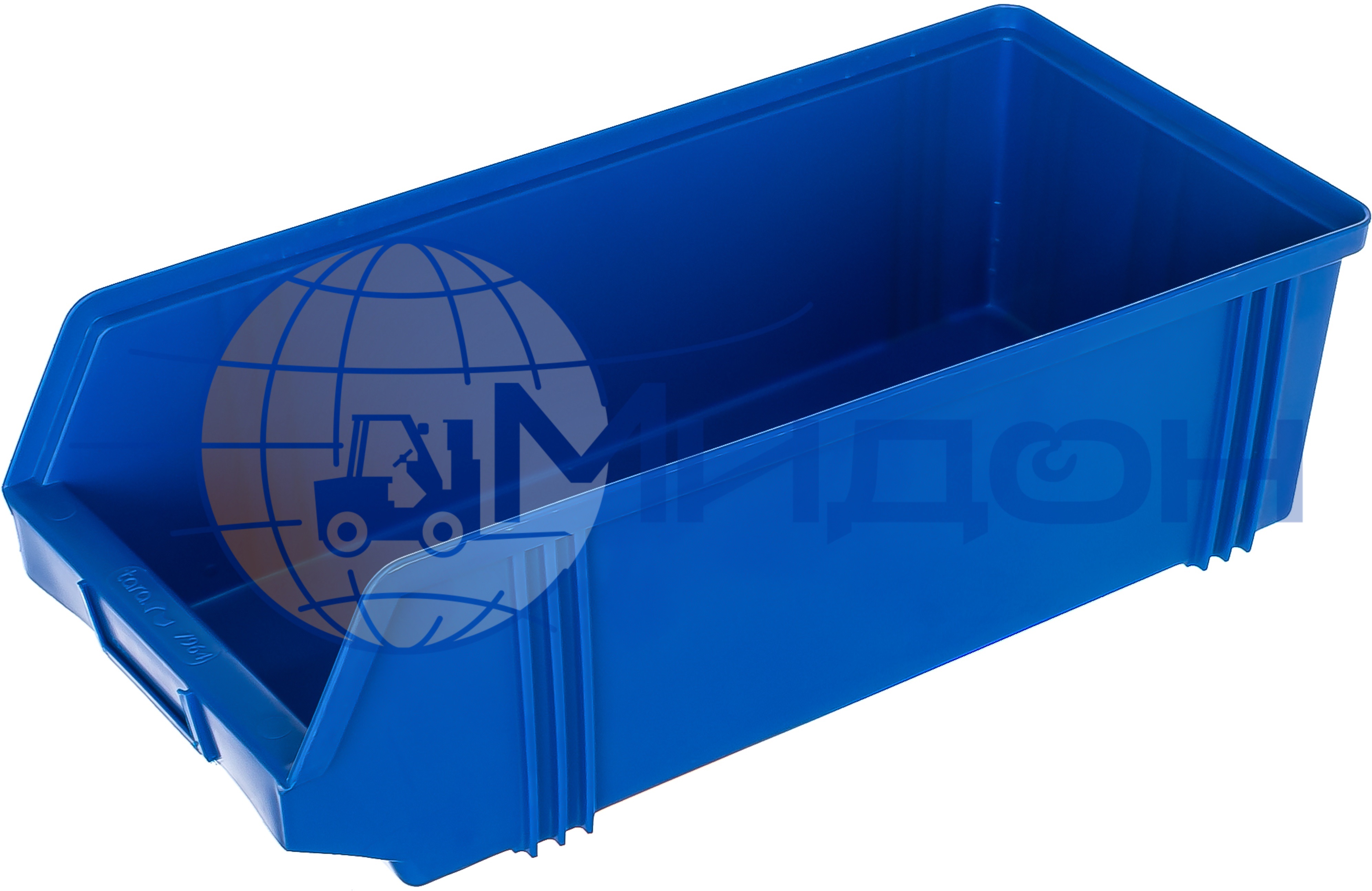 Лоток пластиковый 7964 для склада синий, сплошной 500 х 230 х 150