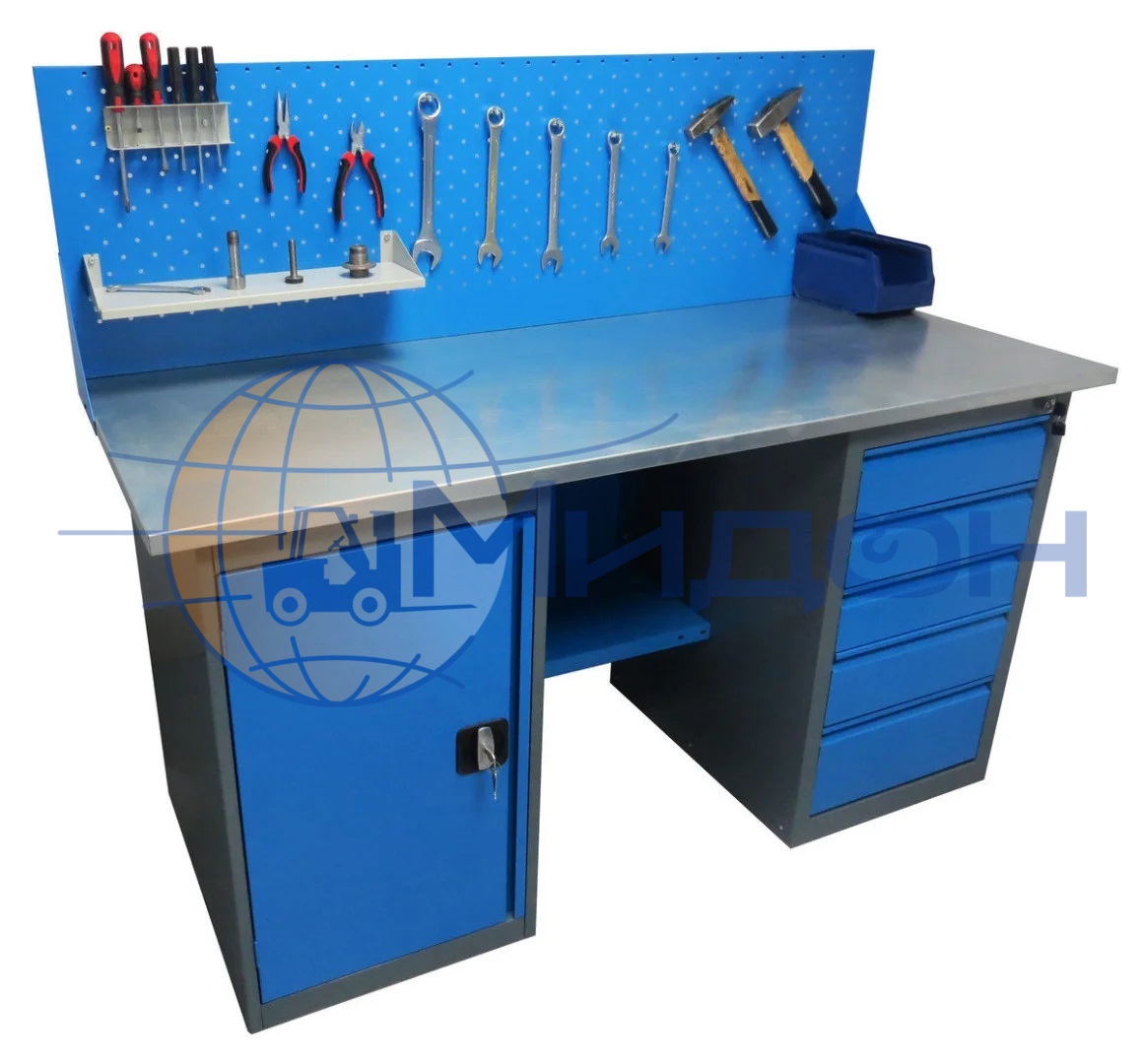 Верстак с драйвером и тумбой ВДТ-1.6 (ШхГхВ,мм) 1600x685x850