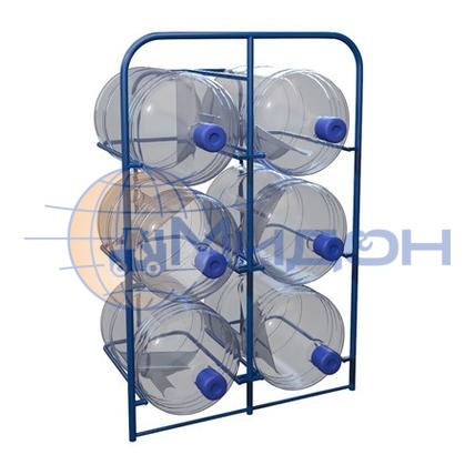 Стеллаж для 19литровых бутылей СВД - 6 (640х380х915) 6 канистр