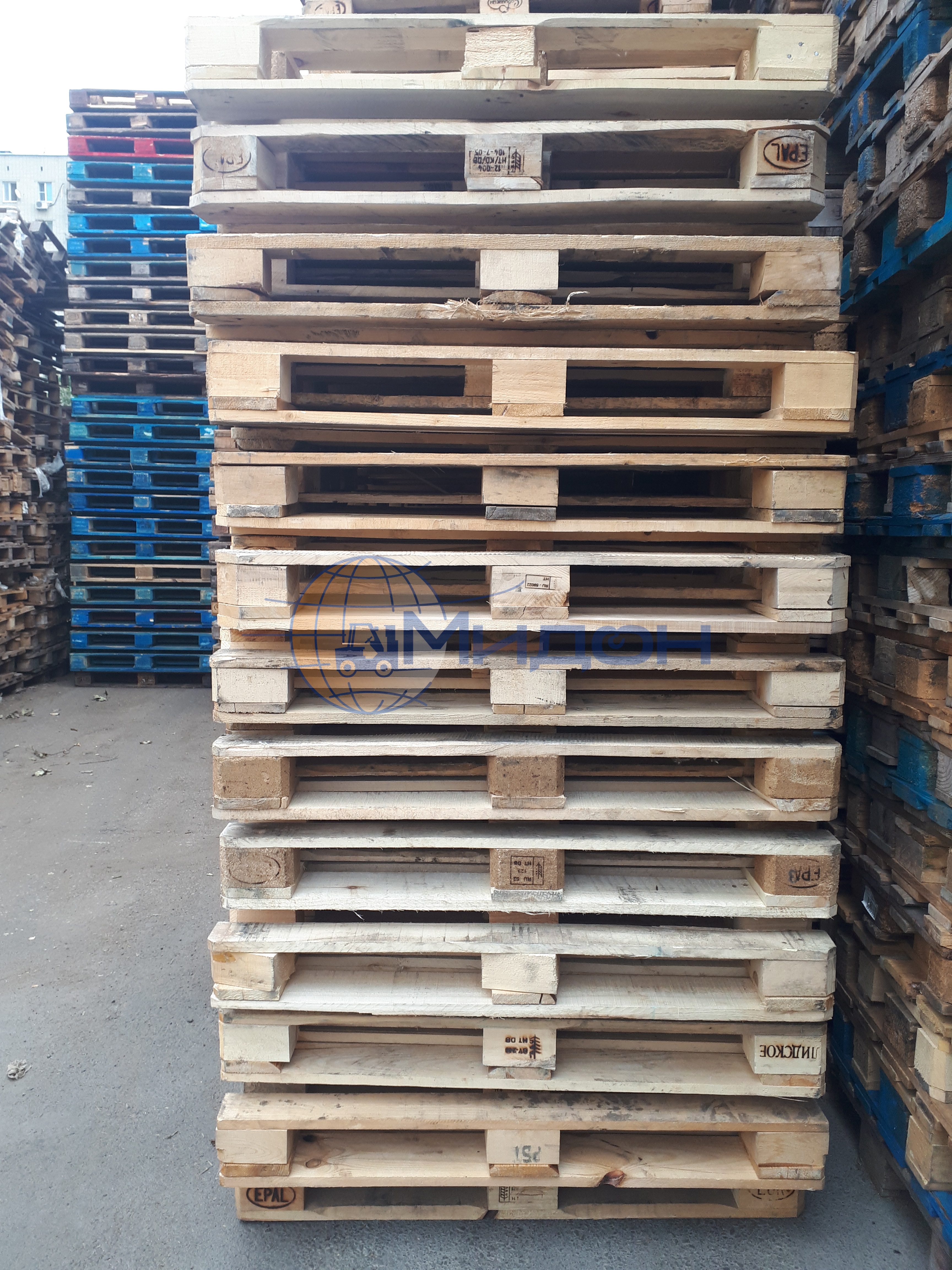 Поддон (паллет) деревянный б/у 1200*800 Евростандарт с клеймом г/п 2500 кг сорт 2