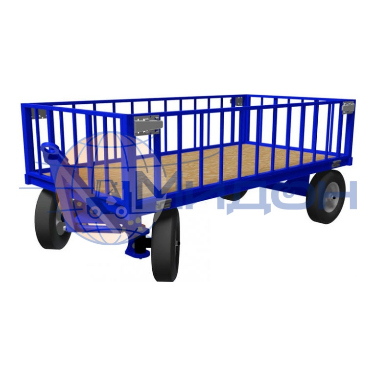 Тележка платформенная большегрузная (3т) с настилом и бортами каркасными БТ 3 КБ ( 1250х3000 ) (без колёс)