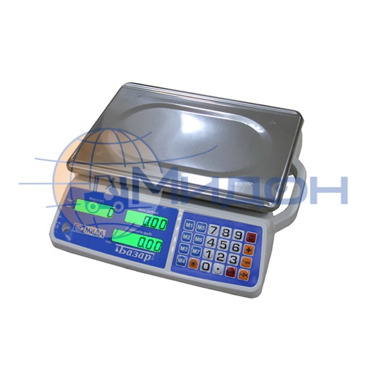 Весы торговые МИДЛ МТ 30 МЖА (5/10; 230x340) "Базар" 3у (сеть.акб.бат.)