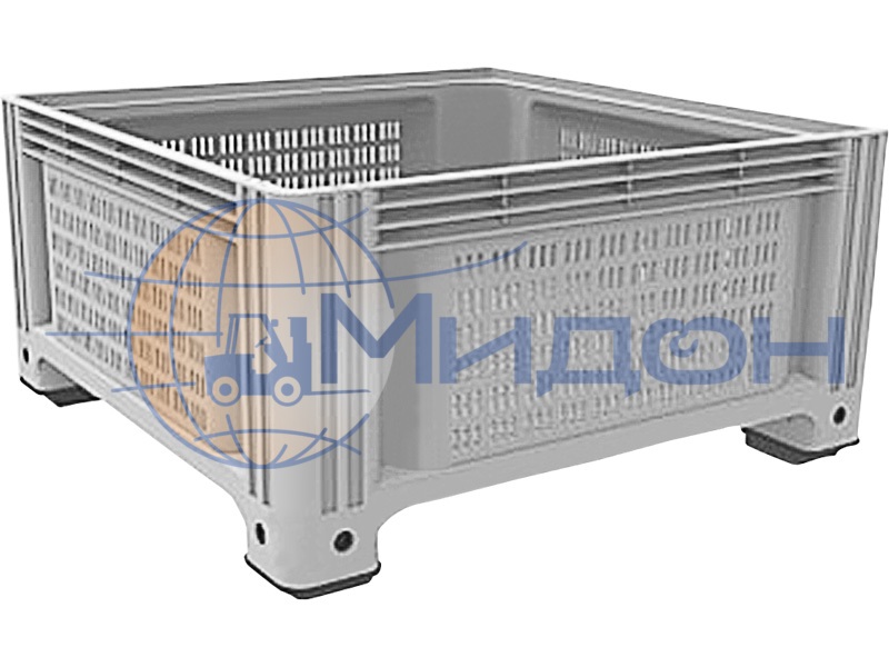Контейнер пластиковый D-Box 1130 P крупногабаритный 1130 х 1130 х 580 перфорированный на ножках