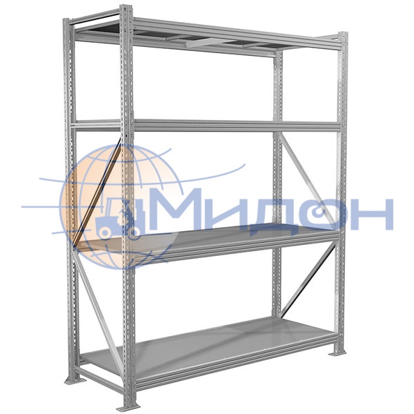 Стеллаж полочный MS Pro 200/150x60/4 (2000х1500х600) 3000 кг(стеллаж), 500 кг(полка) 4 полки