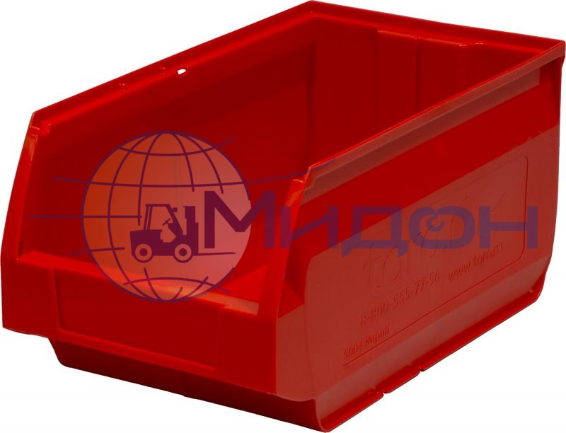 Лоток пластиковый для склада ITALIA Napoli 5004, красный, сплошной 400 х 230 х 200