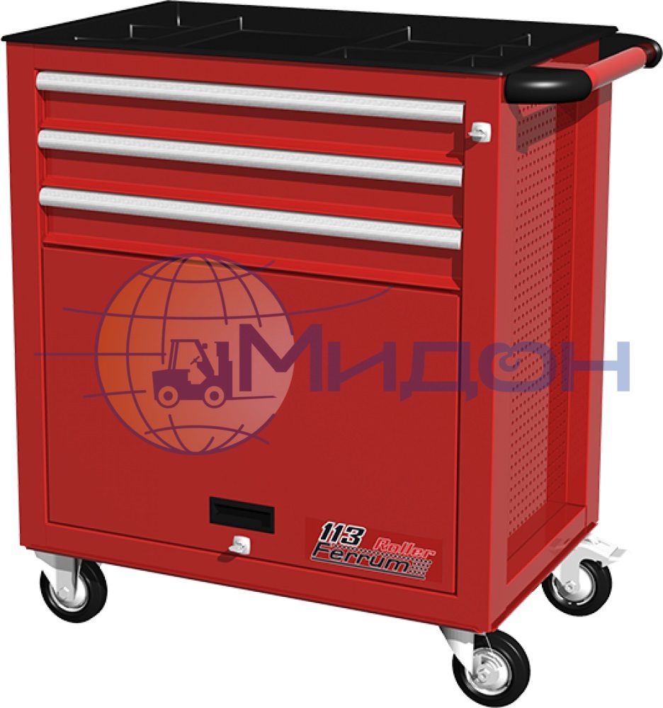 Тележка инструментальная 02.113R Ferrum CLASSIC (3 ящика, дверь с замком)