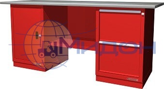 Верстак двухтумбовый 01.202R Ferrum CLASSIC (тумба с дверцей, тумба с 2 ящиками)