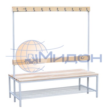 Скамья (1500х730х1680) двухсторонняя + полка для обуви