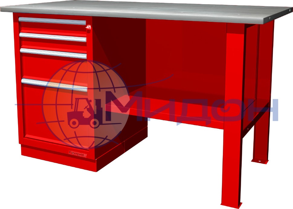 Верстак однотумбовый 01.104R Ferrum CLASSIC (тумба с 4 ящиками)