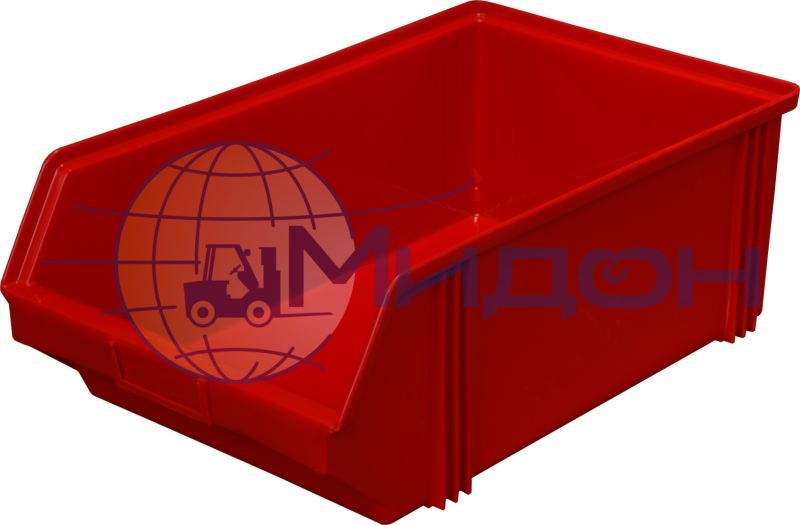 Лоток пластиковый 7965 для склада красный, сплошной 500 х 310 х 183