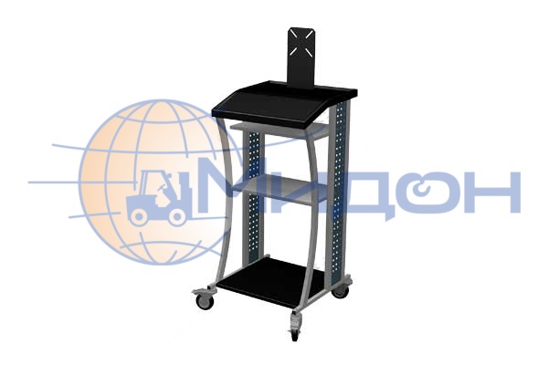 Тележка диагностическая 06.202 Ferrum открытая, 2 полки, 590х550х1060h, с держателем монитора