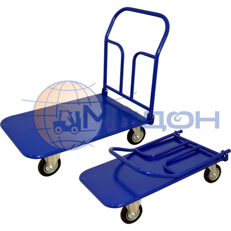 Тележка платформенная с металлическим настилом и складной ручкой (зацеп) ТПСР 2 МЗ ( 600х900 ) (без колёс)