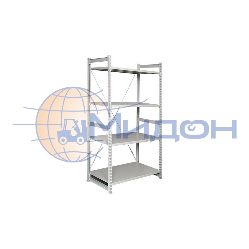 Стеллаж полочный Универсал ТСУ 4 (2000х1060х600) 1800 кг(стеллаж) 300 кг(полка) 4 полки обычные