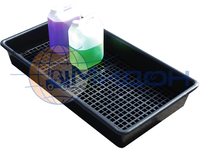 Контейнер пластиковый под локализацию ПдО 65 1000 х 550 х 150 поддон на 65 литров (с решеткой 2шт)