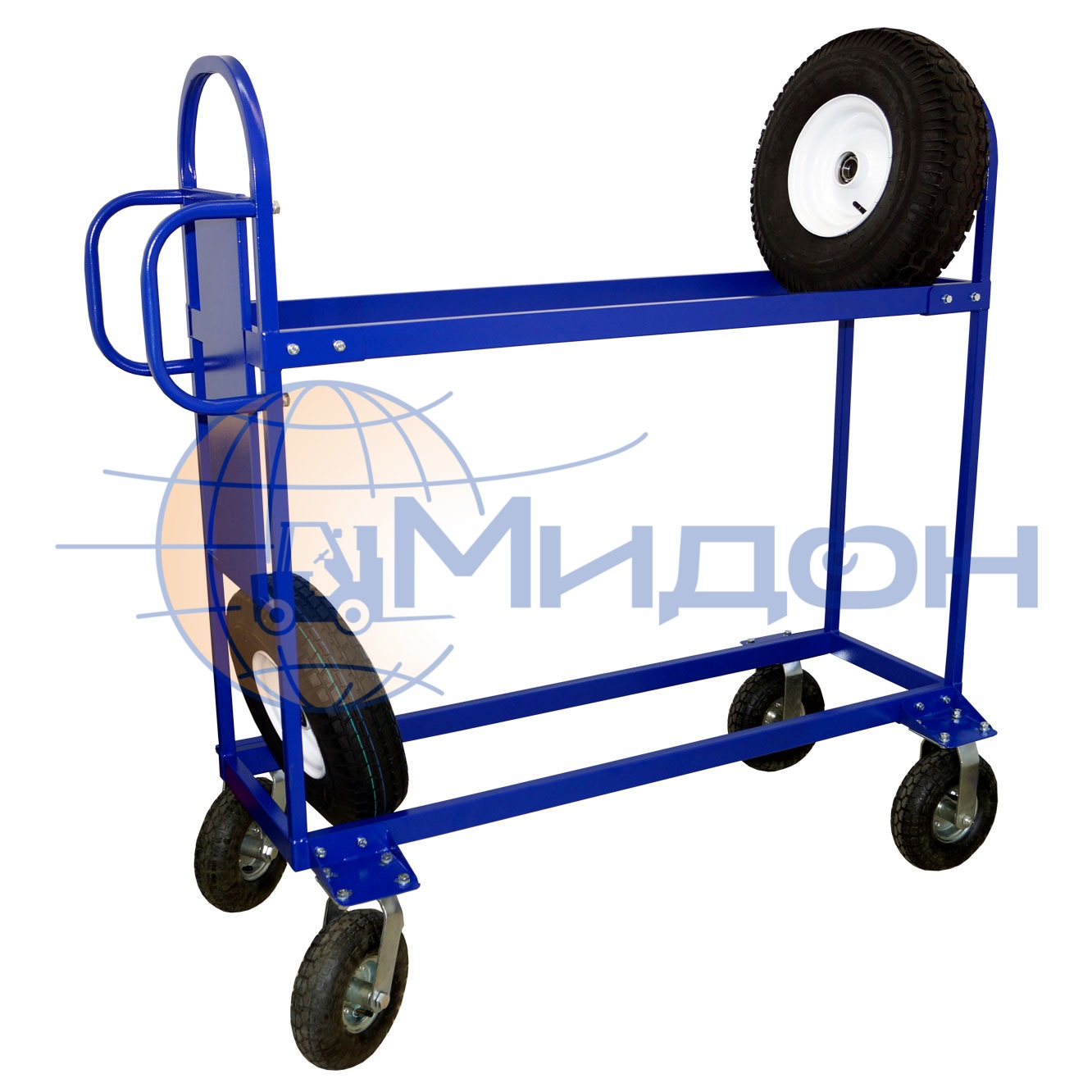 Тележка для шин (стеллаж для автомобильных колёс) ТДШ ( 400х1400х1200 ) (колёса ф125: стандартные, Китай)