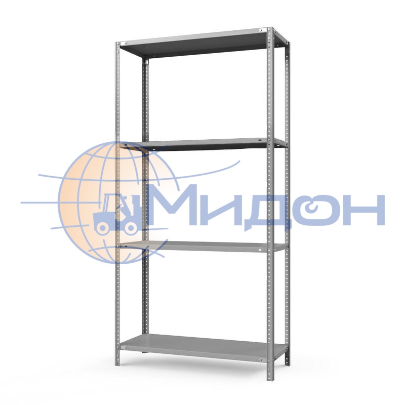 Стеллаж полочный Лайт ТС-2254 (2200х1000х500) 500 кг(стеллаж), 120 кг(полка), 4 полки обычные