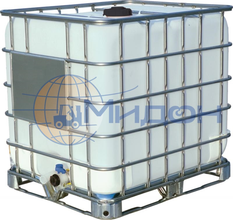 Емкость кубическая п/э 1000л белая, на металлическом поддоне UC 1000 мп 1200 х 1000 х 1160