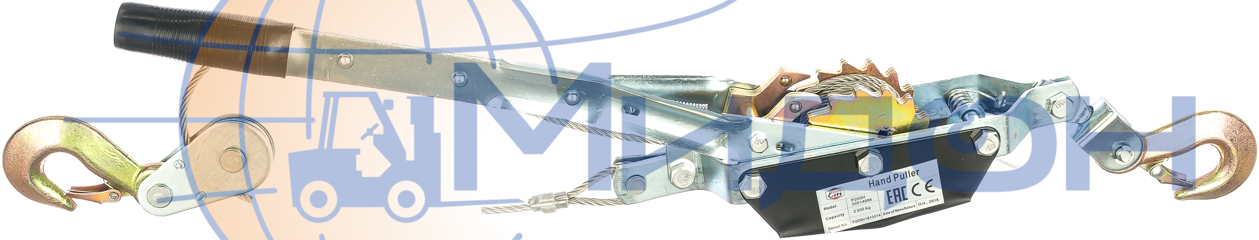 Лебедка ручная рычажная Euro-Lift P40 (4000кг, длина каната - 3м)