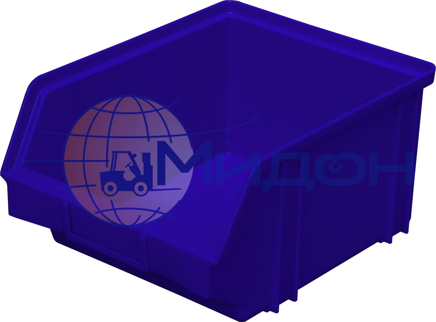 Лоток пластиковый 7962 для склада синий, сплошной 290 х 230 х 150