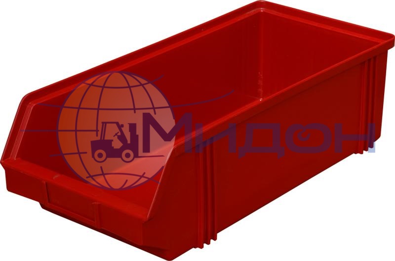 Лоток пластиковый 7964 для склада красный, сплошной 500 х 230 х 150