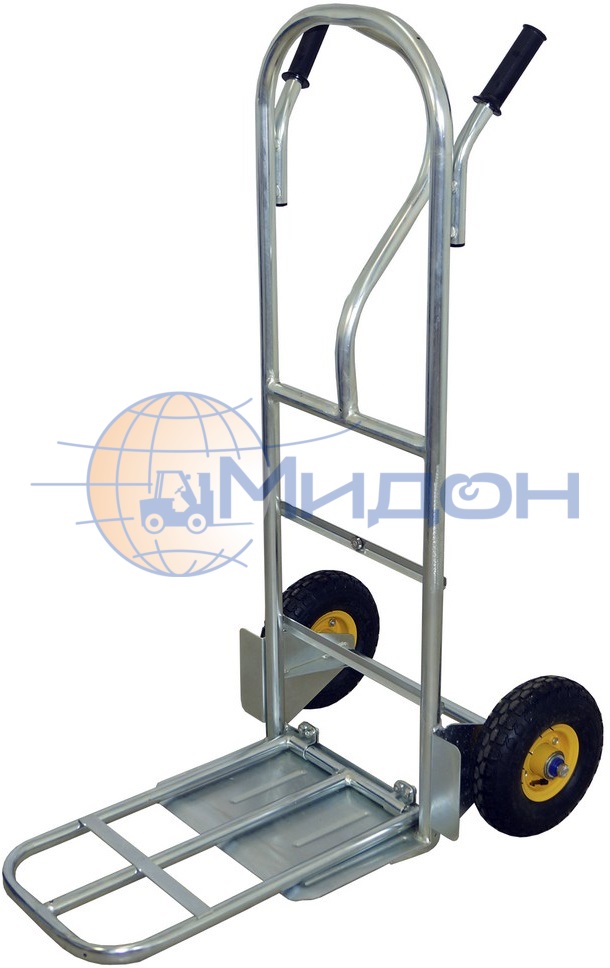 Тележка двухколёсная КГ 250 П Ц (250кг) с гальваническим покрытием (колёса ф250: литая резина, Китай)