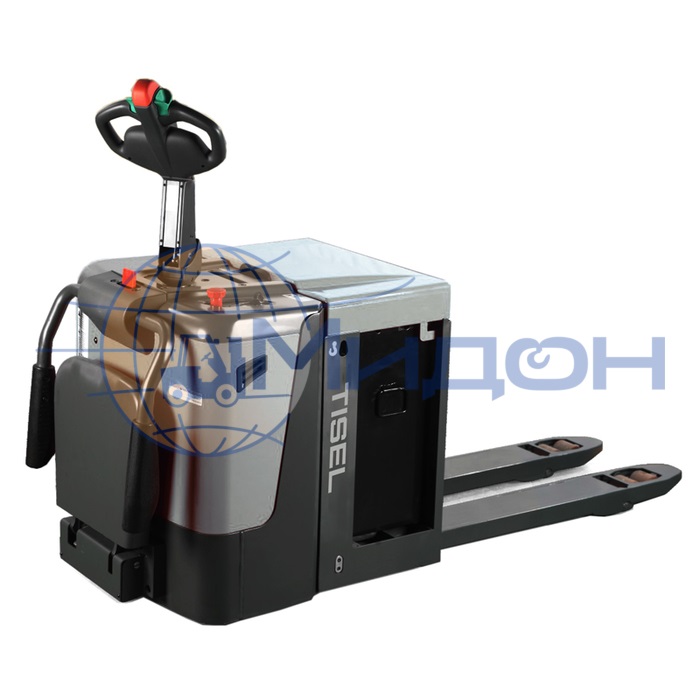 Тележка самоходная (транспортировщик паллет) ET25P Li-Ion TISEL Technics (Германия) 2500 кг, с АКБ Li-Ion и ЗУ, площадка и ограждения