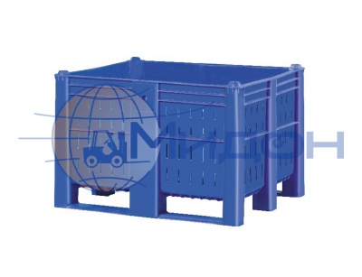 Контейнер пластиковый 10-100 крупногабаритный 1200 х 1000 х 740 перфорированный на полозьях