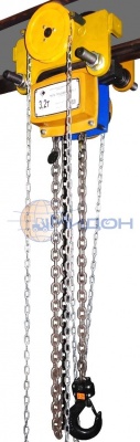 Таль ручная цепная передвижная ТРШБМУ 3,2 т, 6 м (уменьшенная высота)