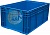 Контейнер пластиковый 6280 RL-KLT светло-синий, стенки сплошные, дно с отверстиями 594 х 396 х 280