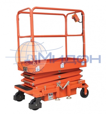 Подъемник ножничный передвижной с электроподъёмом 300-3.9 (PX T3-3900) 300кг 3,9м DC (от АКБ, ЗУ-220В)