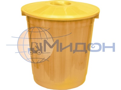 Бак мусорный с крышкой (50л). Цвет желтый МБ-50 430 х 340 х 470