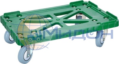 Тележка 508-2 для ящиков пластиковых (200кг, колёса серые резиновые) 600 х 400 х 170
