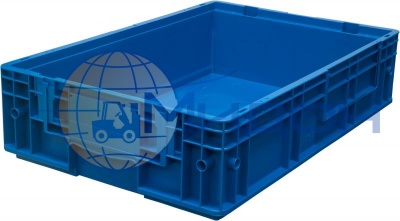 Контейнер пластиковый 6147 RL-KLT светло-синий, стенки сплошные, дно с отверстиями 594 х 396 х 148