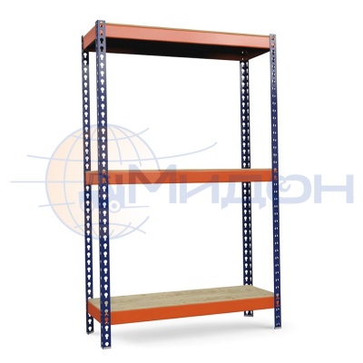 Стеллаж полочный Профи-Т с фанерным настилом Т-120/L (2000х1845х455) F/3 2500 кг(стеллаж) 300 кг(полка) 3 полки
