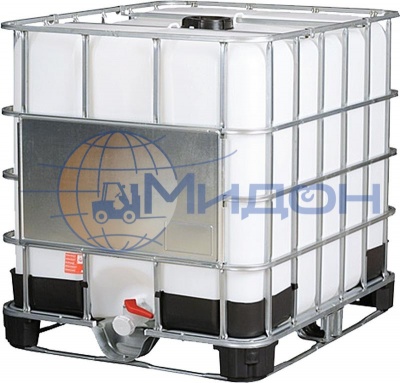Емкость кубическая п/э 1000л белая, на комбинированном поддоне UC 1000 комб. 1200 х 1000 х 1165