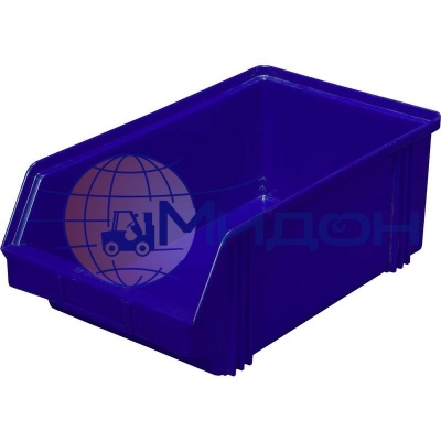 Лоток пластиковый 7963 для склада синий, сплошной 400 х 230 х 150