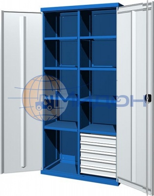 Шкаф инструментальный 03.3058 Ferrum CLASSIC (8 полок малых, 5 ящиков малых, перегородка вертикальная большая)