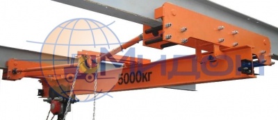 Кран-балка подвесная ручная 5 т, L= 5,4 м, пролёт= 4,2 м, с талью  Н= 12 м (t -20...+40С) ВБИ (взрывобезопасная)