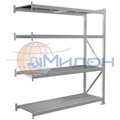 Стеллаж полочный MS Pro 200/180x60/4 (2000х1800х600) 3000 кг(стеллаж), 450 кг(полка) 4 полки (дополнительная секция)