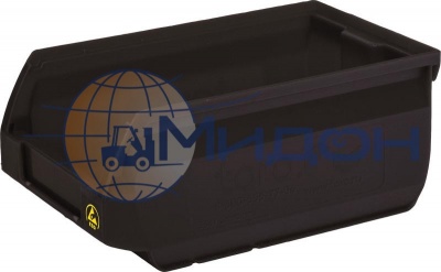 Лоток пластиковый для склада ITALIA Sanremo 5001 ESD, черный антистатичный, сплошной 170 х 105 х 75
