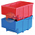 Ящик пластиковый 6001 для склада красный, сплошной 170 х 105 х 80