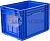 Контейнер пластиковый 4280 RL-KLT светло-синий, стенки сплошные, дно с отверстиями 396 х 297 х 280