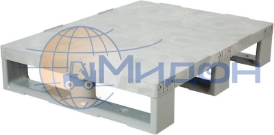 Паллет пластиковый сплошной на 3х полозьях (1000кг/500кг) TR 680 800 х 600 х 150 цвет - серый