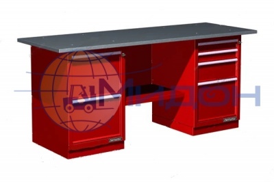 Верстак двухтумбовый 01.224R Ferrum CLASSIC (тумба с 2 ящиками, тумба с 4 ящиками)