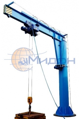 Кран консольный колонный с электрическим поворотом консоли 0,5 т, Lстрелы= 4 м, Высота = 3 м, t: -60…+40С (УХЛ, ХЛ)