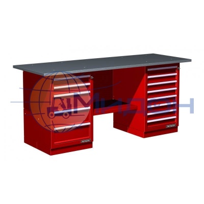 Верстак двухтумбовый 01.258R Ferrum CLASSIC (тумба с 5 ящиками, тумба с 8 ящиками)