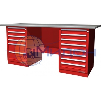 Верстак двухтумбовый 01.268R Ferrum CLASSIC (тумба с 6 ящиками, тумба с 8 ящиками)