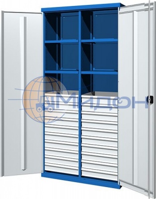 Шкаф инструментальный 03.3204 Ferrum CLASSIC (4 полки малые, 20 ящиков малых, перегородка вертикальная большая)